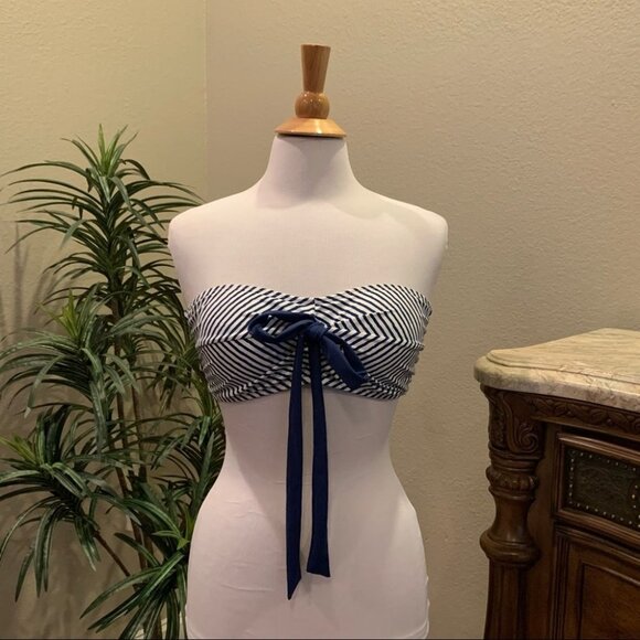 NWT Lauren Ralph Lauren Painterly Striped Bandeau Halter Bikini Top 12 - Picture 9 of 12